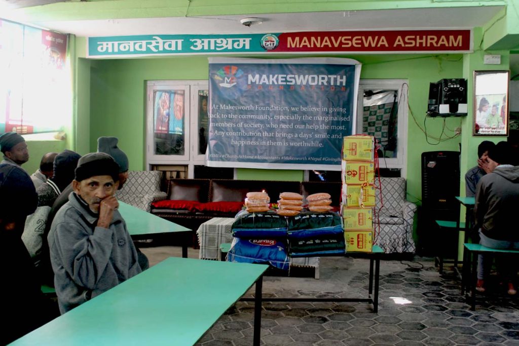 Charity at Manavsewa Ashram, Nepal